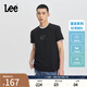 Lee標準版小logo索羅娜涼感男圓領短袖T恤休閑潮流LMT008141202 黑色 L