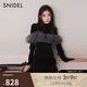 SNIDEL秋冬薄紗吊帶半高領(lǐng)針織連衣裙兩件套SWNO245065 黑色 均碼 （F）