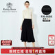 Raidy Boer/雷迪波爾秋冬女士休閑松緊彈力帶羊絨混紡半身裙7001 黑色 L