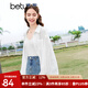 百圖betu女裝夏季新款襯衫夏日空調(diào)開衫襯衫薄外套女2403T35 米白 M
