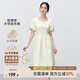 尚都比拉法式連衣裙夏季女裝氣質(zhì)女神范中長款a字顯瘦裙子 杏色 XL