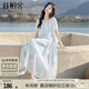 絲柏舍時尚套裝2025夏裝新款女裝單排扣上衣搭A(yù)字半身裙兩件套