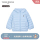 Teenie Weenie小熊童裝24冬季款男女寶寶熊耳連帽羽絨服 海鹽小吐司（藍色） 120 cm