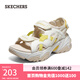斯凱奇（Skechers）女休閑涼鞋百搭厚底柔軟舒適涼拖鞋外穿119862 自然色/多彩色/NTMT 37