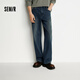 森馬（Semir）牛仔褲男貓須做舊復古寬松直筒褲2025秋冬長褲子經(jīng)典109725124103