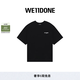 WE11DONE【明星同款】中性男女同款復(fù)古波浪LOGO休閑寬松短袖T恤 黑色 S