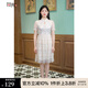 固執(zhí)（OBSTINATE）【特價】夏季新款中式復(fù)古短袖刺繡中長連衣裙女裝80112LQ06477 杏色  XL