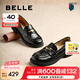 百麗（Belle）海鷗米色樂(lè)福鞋女2025春新商場(chǎng)同款通勤百搭鞋D7D1DAA5 黑色 38 (240mm)