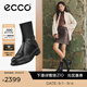 愛步（ECCO）靴子女 2025新款時尚經(jīng)典百搭女士牛皮靴子 都市阿姆222083 黑色22208351052 37