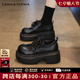 CAMILA KSENIA厚底樂福鞋女款2025新款春夏軟底女鞋小皮鞋增高鞋子 黑色 37