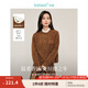 茵曼（INMAN）小香風(fēng)可拆木耳圓領(lǐng)毛衣開(kāi)衫2025春秋女裝新款寬松短外套 焦糖棕 L