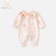 班喜迪嬰兒衣服春裝嬰幼兒連體衣長(cháng)袖小月齡哈衣爬服春秋公主寶寶外出服 粉色 80cm