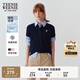 Teenie Weenie【涼感】小熊女裝POLO衫T恤2025夏新款簡(jiǎn)約舒適短袖上衣女裝 夜幕藍(lán) M