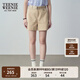 Teenie Weenie【贈送腰帶】小熊短褲女夏季簡約風高腰休閑短褲時尚女 卡其色 S (160)