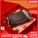 viney牛皮單肩包包女包斜挎包品牌托特包生日禮物送女友老婆 【酒咖色折疊禮盒】實(shí)用高級感枕頭包 時(shí)尚輕奢ck風(fēng)休閑包
