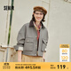 森馬（Semir）外套女短款拼接燈芯絨翻領(lǐng)潮流寬松秋季落肩格紋夾克時(shí)尚復古 咖色調00455 M