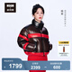 波司登（BOSIDENG）【反季】泡芙羽絨服鵝絨谷愛凌同款女短款90絨商場同款運(yùn)動(dòng)外套 古銅褐黑色水華紅17717A7B S 160/84A