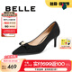 百麗（Belle）七夕禮物蝴蝶結(jié)細(xì)高跟單鞋女商場(chǎng)同尖頭單鞋3Y6G2CQ4 黑色 38 (240mm)