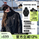 駱駝（CAMEL）羽絨內(nèi)膽三合一防水加絨三防沖鋒衣AD22263513A黑色,女M