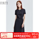 FINITY女裝連衣裙夏季新款藏青色圓領(lǐng)不規(guī)則設(shè)計感時尚A字裙 藏青色 L