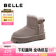 百麗（Belle）舒適厚底雪地靴女加厚保暖短靴D1F1DDD4 灰色 39 (245mm)