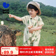 迷你巴拉男童寶寶連體衣夏季萌趣時(shí)尚酷帥工裝風(fēng)爬服