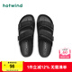 熱風(fēng)（Hotwind）【商場(chǎng)同款】涼拖鞋男鞋男士時(shí)尚拖鞋百搭一字拖厚底戶外休閑涼拖 01黑色 43 偏大半碼