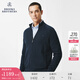 布克兄弟（BrooksBrothers）男士純棉拉鏈純色logo毛衣開衫 4004-藏青色 L