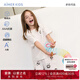 Aimer kids愛(ài)慕兒童熊貓樂(lè )園親子套頭短袖上衣/三分睡褲/睡裙/爬服AK341E051AK上衣AK341E051170