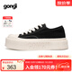 共跡gongji【范丞丞同款】厚底鞋女鞋板鞋厚底帆布鞋休閑鞋厚底帆布鞋男板鞋 森林黑 【張藝興同款] 偏大一碼 38 （243mm）