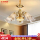 仟潤照明（Qianrunlighting）美式輕奢吊燈客廳全銅餐廳燈現(xiàn)代簡約臥室別墅燈具套餐2025新N222 5頭吸吊兩用+LED三色燈泡+包安裝