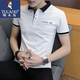 啄木鳥polo翻領(lǐng)短袖男夏季潮牌高端T恤半袖潮流修身商務(wù)休閑上衣體恤 白色 2XL