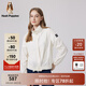 Hush Puppies暇步士女裝春季新款戶外休閑印花UPF50+時尚短款防曬外套 128米白 M