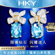 ?？ㄒ?HEEKAIYI海藍寶耳釘女圣瑪利亞18k鉆石耳釘七夕情人節生日禮物送老婆女友【精選】蝴蝶結海藍寶耳釘1.65克拉/圣瑪利亞