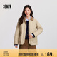 森馬（Semir）[商場(chǎng)同款]棉服女中長(zhǎng)款輕薄寬松拼接翻領(lǐng)2024冬棉衣101724112007