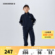 Converse 匡威童裝男女童開襟衛(wèi)衣+長褲2件套2025春季新款保暖兒童套裝 藏青藍 130 /64 【建議身高116-122cm】
