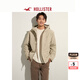 HOLLISTER24冬款保暖寬松黑色連帽厚夾克棉服外套男裝KI332-4093 淺棕色 L (180/108A)