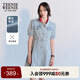 Teenie Weenie小熊女裝簡約夏甜酷休閑藍(lán)色泡泡袖牛仔A字連衣中裙
