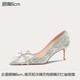 Lily Wei浪漫星河系列高跟鞋大碼41-43銀色婚鞋送女友婚紗晚宴鞋 怦然心動(dòng)銀色 6cm 37
