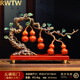 RWTW五福臨門(mén)葫蘆擺件新中式客廳酒柜玄關(guān)裝飾品喬遷新居禮品 大號(hào)(五福臨門(mén)紅色含實(shí)木底座)36