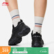 李寧貓爪LITE2丨經(jīng)典休閑鞋女鞋復(fù)古厚底增高老爹鞋運動鞋子 【常規(guī)】黑色-9 37