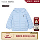 Teenie Weenie Kids小熊童裝24冬季款男女寶寶熊耳連帽羽絨服 海鹽小吐司（藍色） 110cm