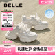 百麗（Belle）時(shí)尚閃鉆網(wǎng)老爹鞋女2025夏新厚底增高休閑鞋D9H1DBM5 米色 37 (235mm)