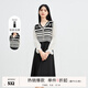 秋水伊人氣質(zhì)馬甲連衣裙長(cháng)袖春秋新款女顯瘦A字裙套裝小黑裙 黑色 M
