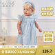 戴維貝拉（DAVE＆BELLA）兒童連衣裙幼兒寶寶裙子洋氣女童公主裙小童衣服夏裝新款童裙 藍白條紋【現貨】 100 cm（建議身高90-100cm）