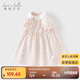 戴維貝拉夏裝女童學(xué)院風(fēng)連衣裙兒童洋氣裙子寶寶印花衣服