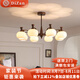 帝贊客廳吊燈美式中古風(fēng)餐廳大廳主燈復(fù)古高端法式浪漫南洋風(fēng)臥室燈具 【8頭】直徑-95cm-三色光
