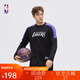 NBA官方球場生活系列男女同款長袖T恤(湖人/勇士） 黑色(洛杉磯湖人) 3XL