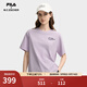 FILA 斐樂(lè )官方女子針織短袖衫2025秋新款時(shí)尚休閑寬松圓領(lǐng)干爽T恤 亮紫粉色-PK M 165/84A/M