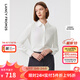 朗姿法式時尚洋氣內(nèi)搭通勤漂亮長袖polo領(lǐng)襯衣女新款襯衫 本白色2 L